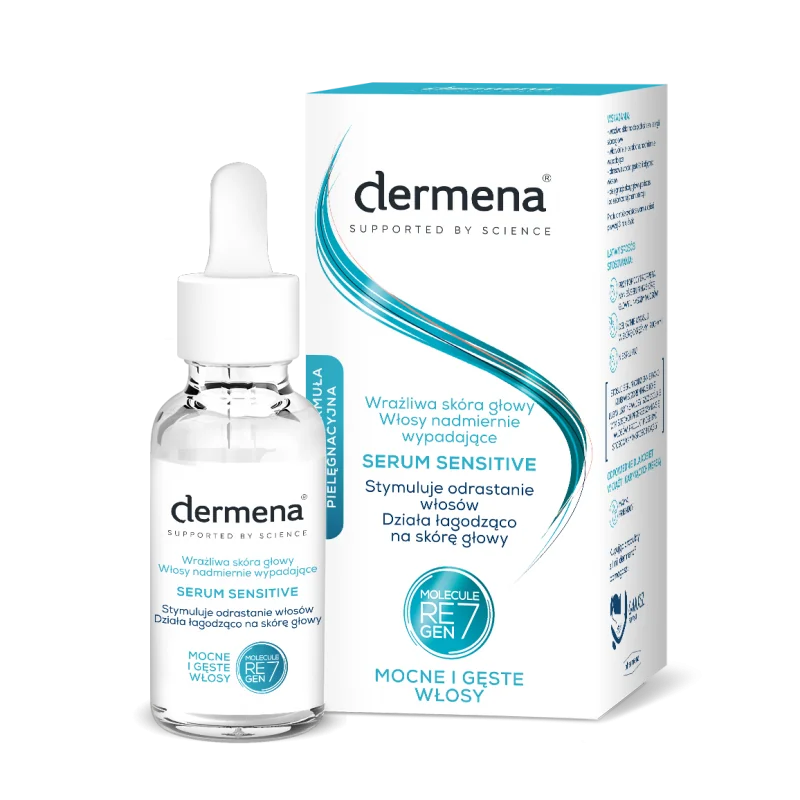 Dermena Sensitive, serum do wrażliwej skóry głowy i nadmiernie wypadających włosów, 50 ml