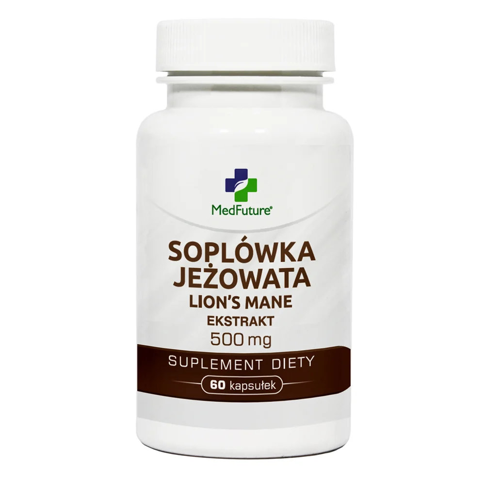 MedFuture Soplówka Jeżowata Lion’s Mane, ekstrakt 500 mg, 60 kapsułek