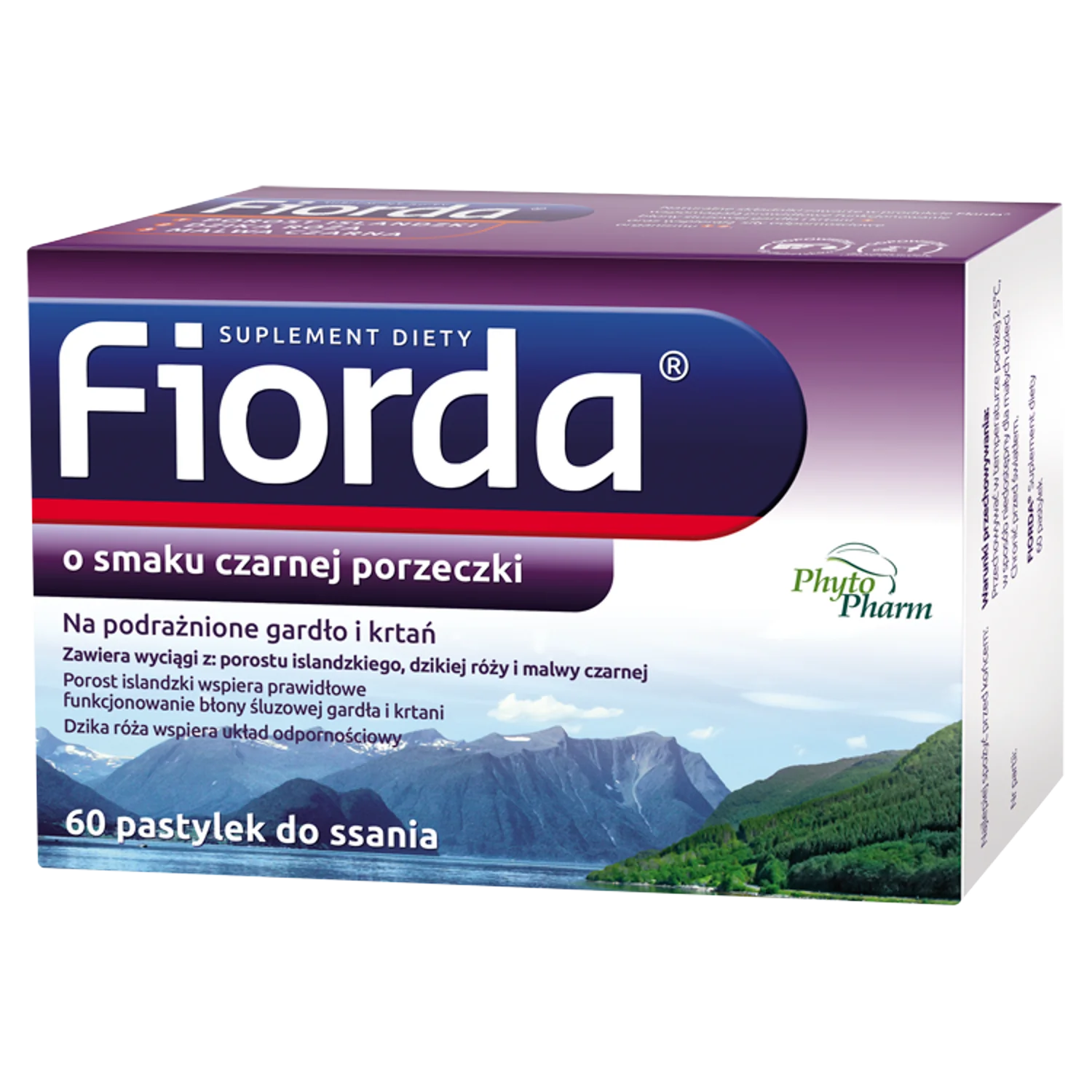 Fiorda, suplement diety, smak porzeczkowy, 60 pastylek do ssania