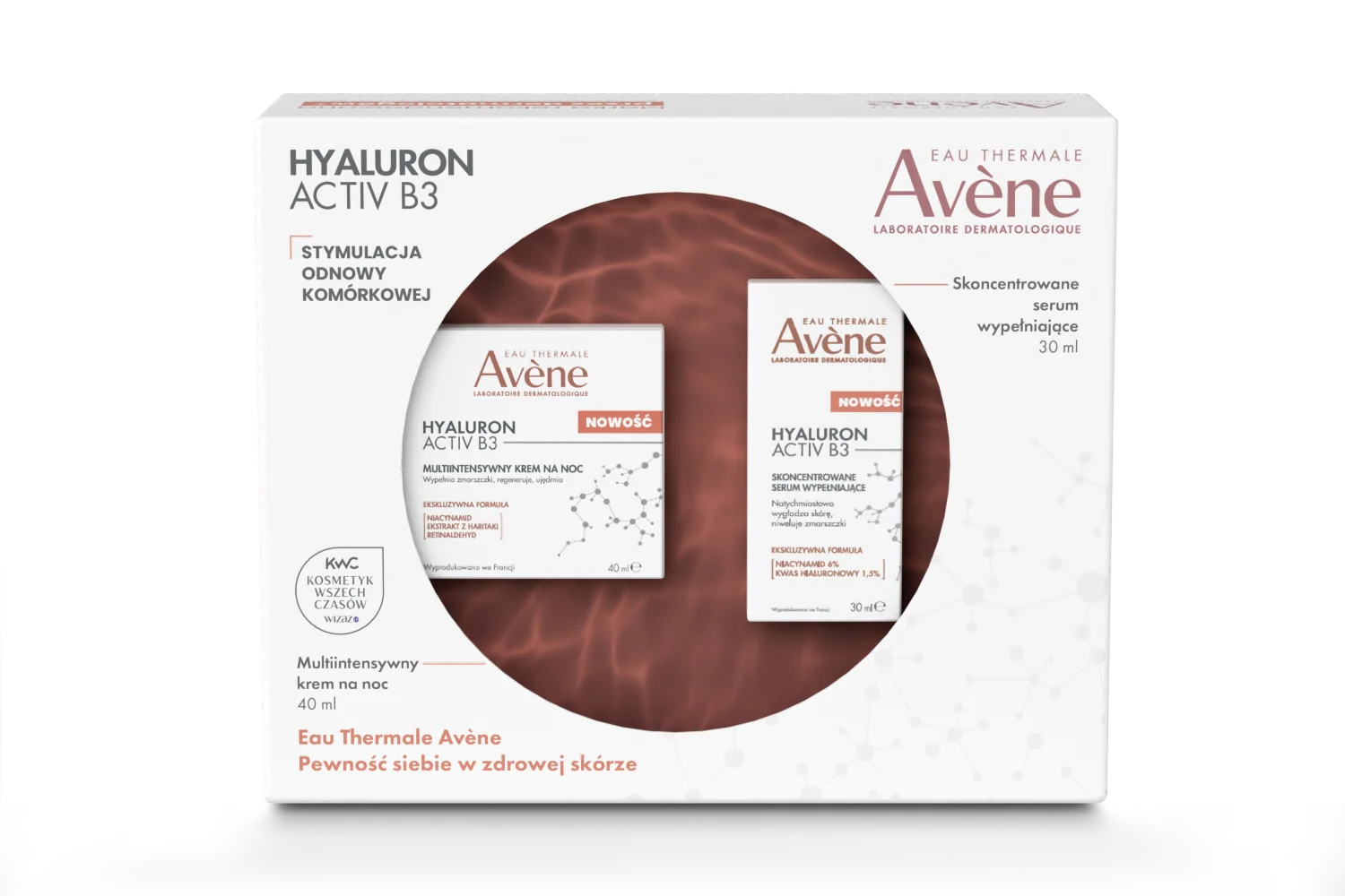 Eau Thermale Avene Hyaluron Activ B3 zestaw krem na noc, 40 ml + serum, 30 ml