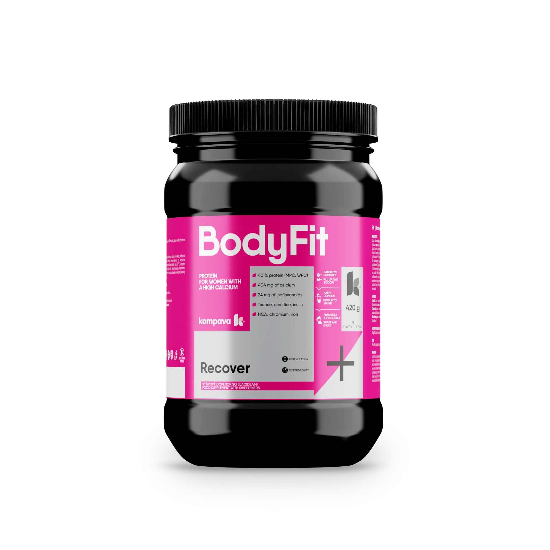 Kompava BodyFit, białko, truskawka, 420 g