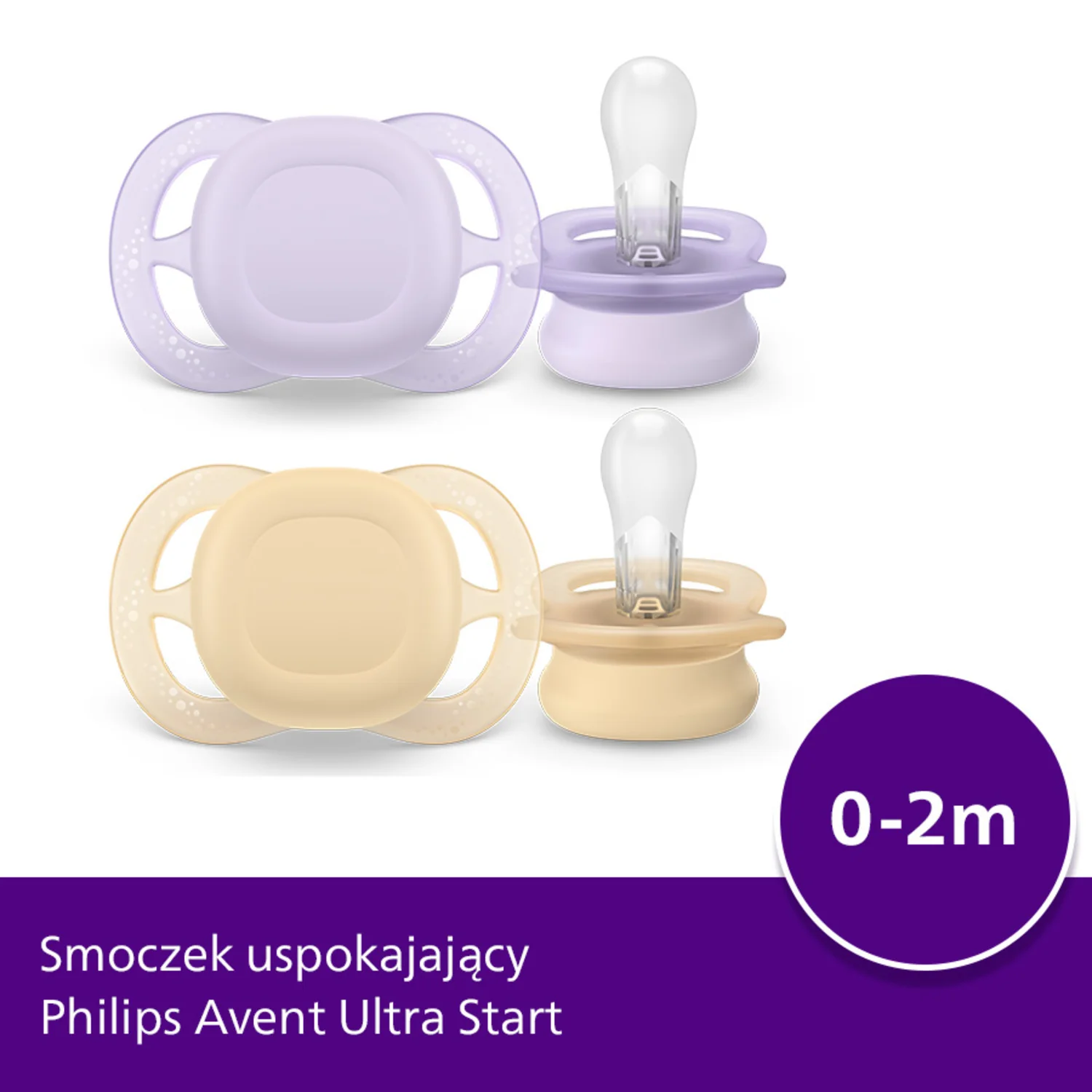 Philips Avent Ultra Start SCF075/01 smoczek ortodontyczny, 0-2 m, 2 szt. 