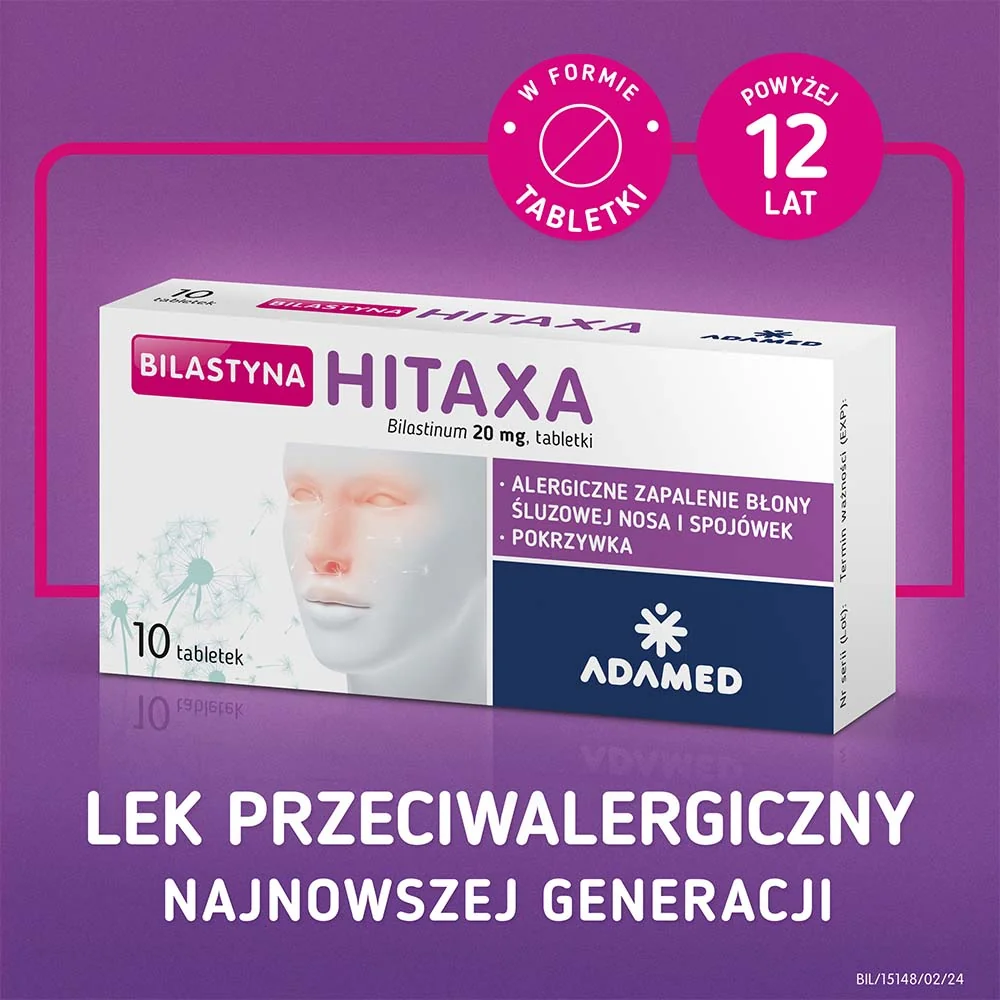 Bilastyna Hitaxa, 20 mg, 10 tabletek 