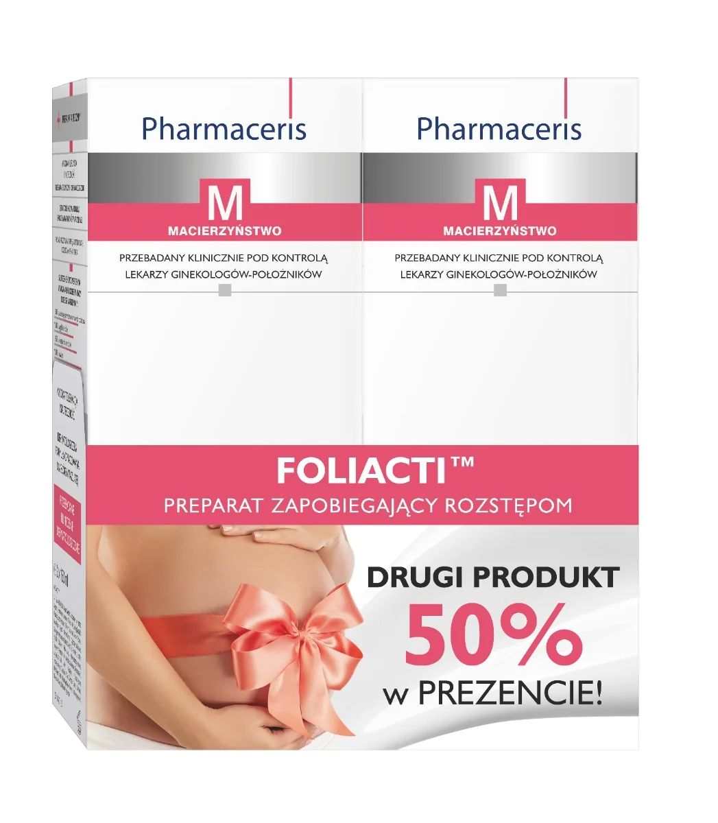 Pharmaceris M Duopack Foliacti, Krem zapobiegający rozstępom, wzmacniający strukturę skóry, 150 ml + 150 ml