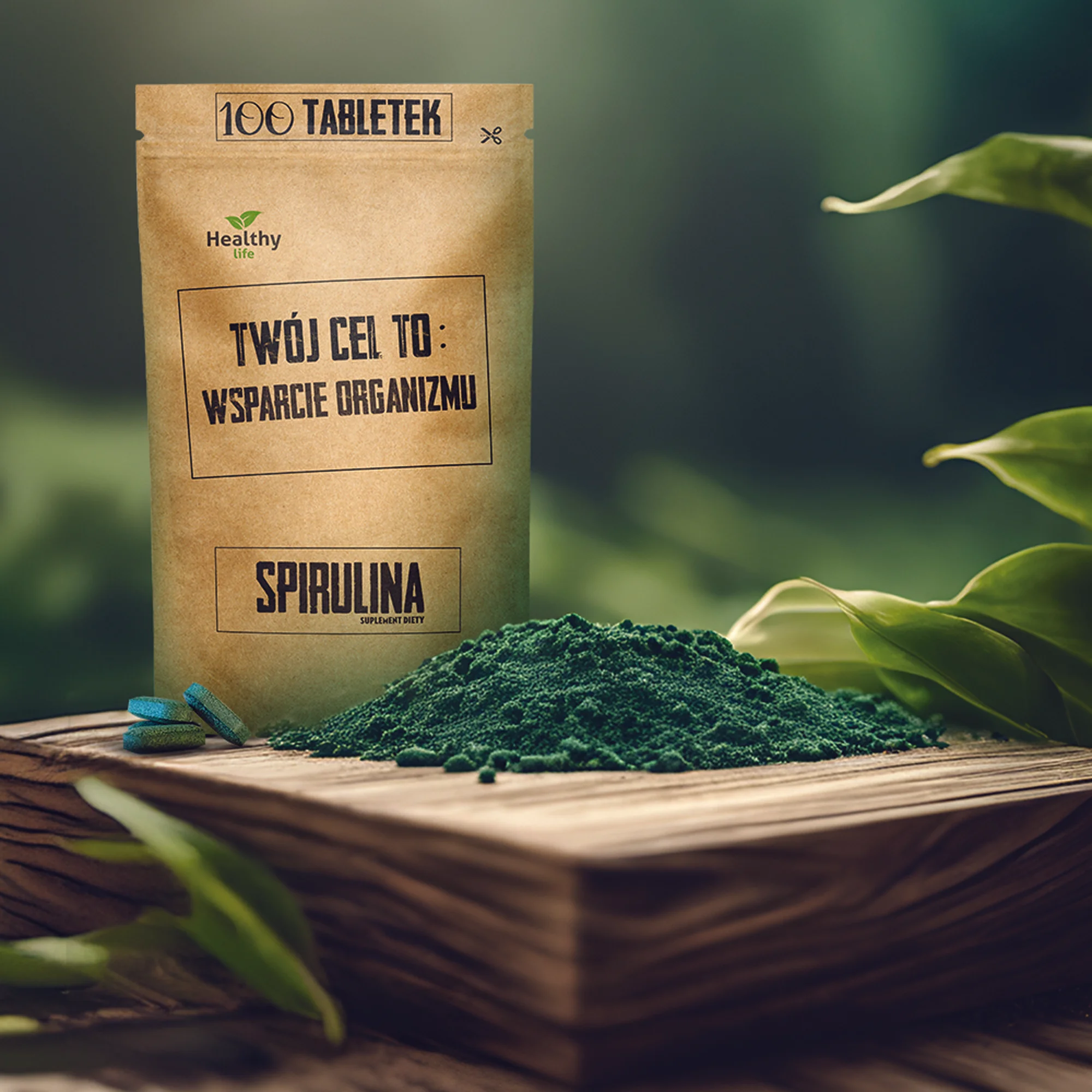 Twój cel to: Wsparcie organizmu - Spirulina 100 tabletek 