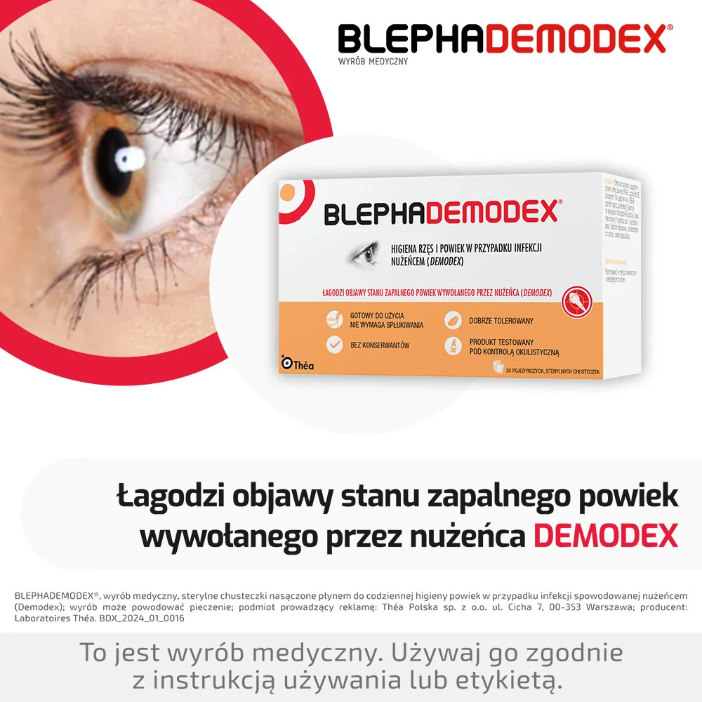 BlephaDemodex chusteczki, 30 sztuk