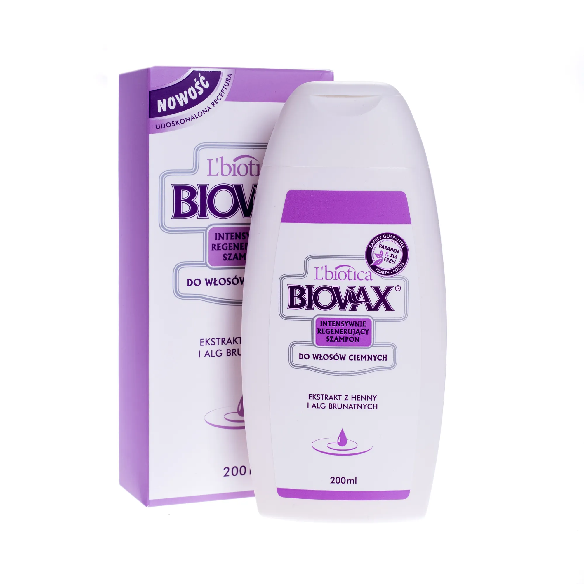Biovax, szampon intensywnie regenerujący do włosów ciemnych, 200 ml 