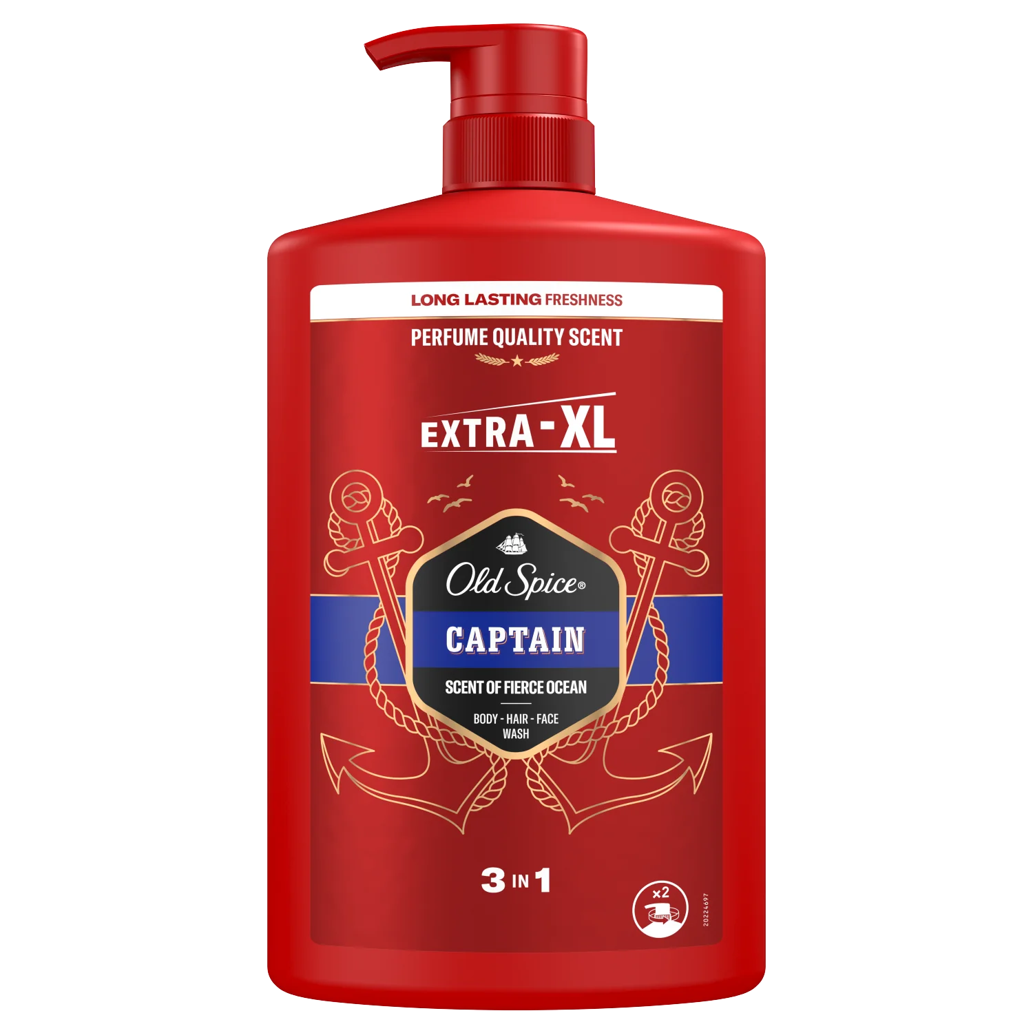 Old Spice Captain, Żel pod prysznic i szampon dla mężczyzn 3w1, 1000ml