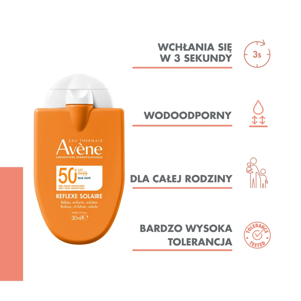 Avène Eau Thermale Refleks słoneczny SPF 50+, 30 ml