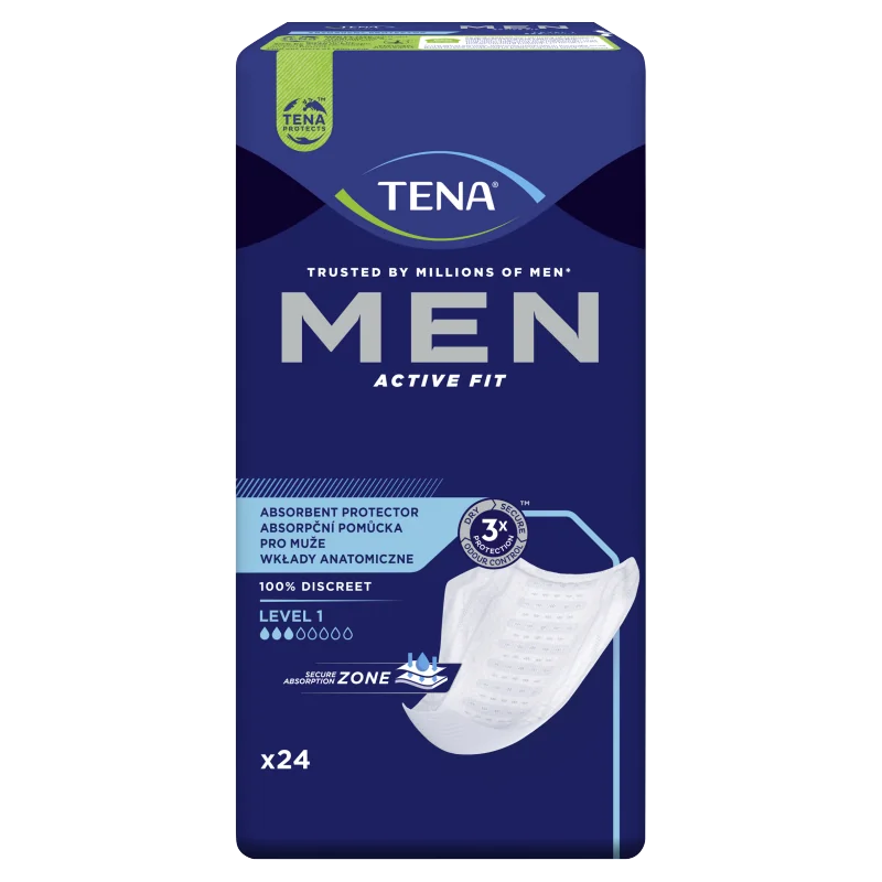 Tena Men Active Fit, Wkłady anatomiczne, level 1, 24 sztuk