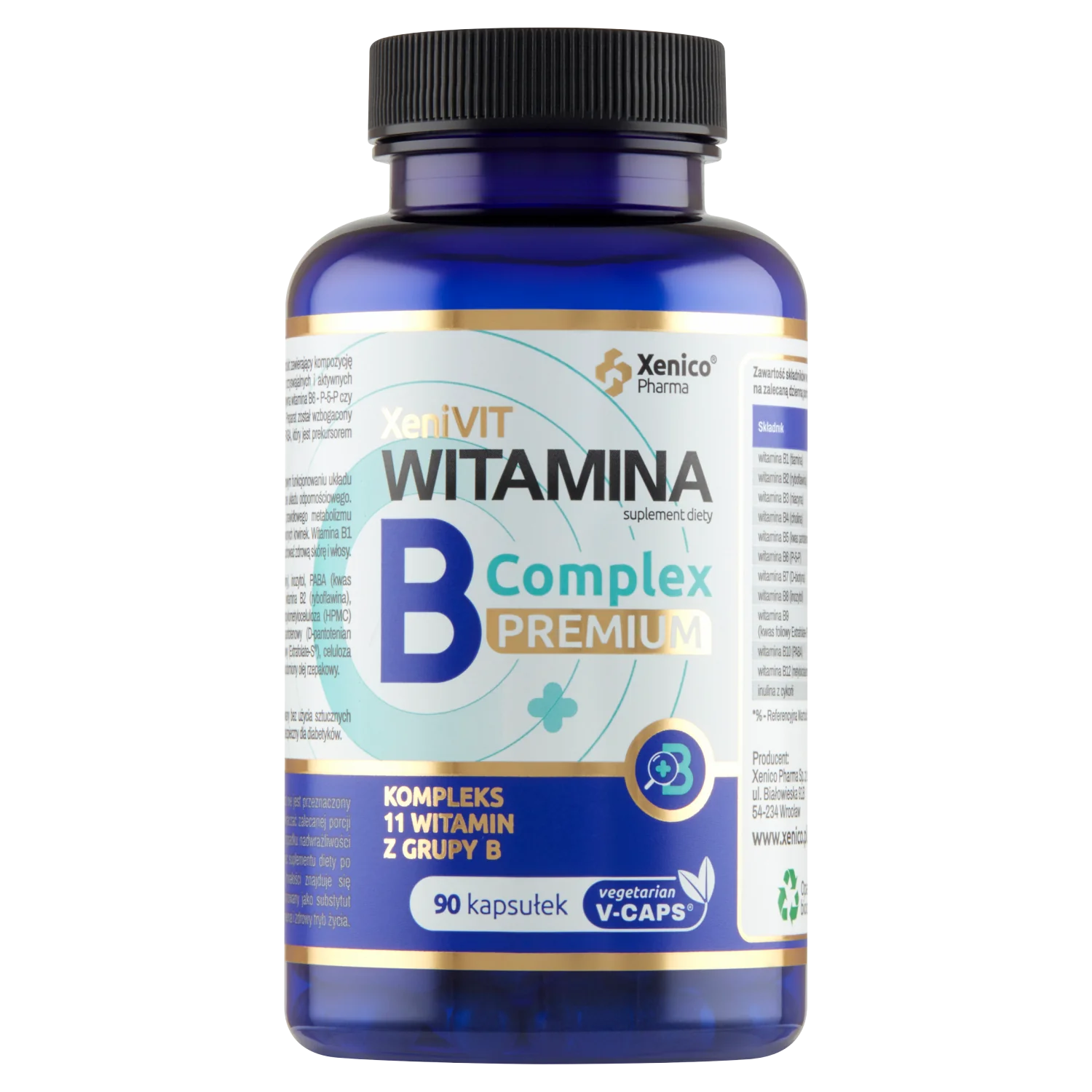 XeniVIT Witamina B Complex Premium, suplementy diety, 90 kapsułek