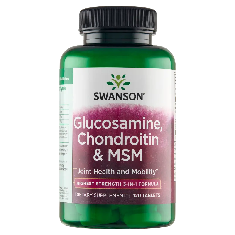 Swanson, Glukozamina, Chondroityna & MSM, suplement diety, 120 tabletek
