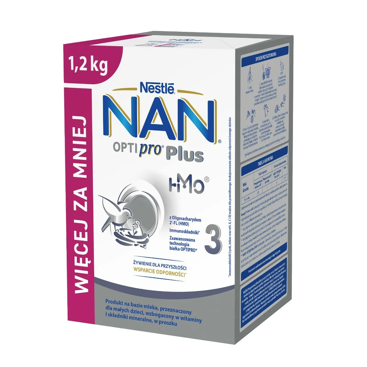 Nan Optipro Plus 3, Produkt na bazie mleka dla małych dzieci, 1,2 kg