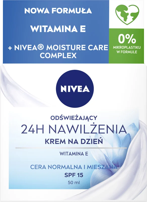 Nivea 24h Nawilżenia, odświeżający krem na dzień cera normalna i mieszana, 50ml