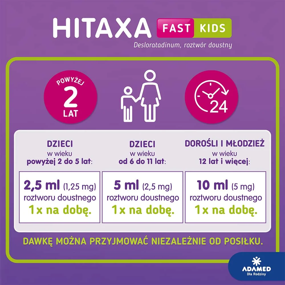 Hitaxa Fast Kids, 500mcg/ml, roztwór doustny, 60 ml 