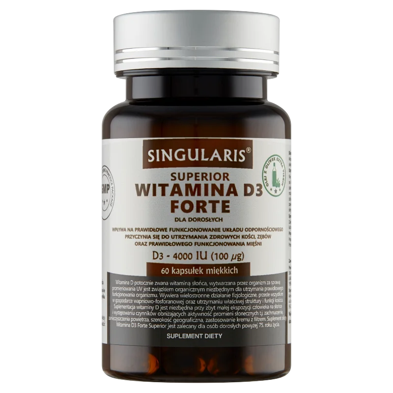 Singularis Superior Witamina D3 Forte 4000 IU, suplement diety, 60 kapsułek