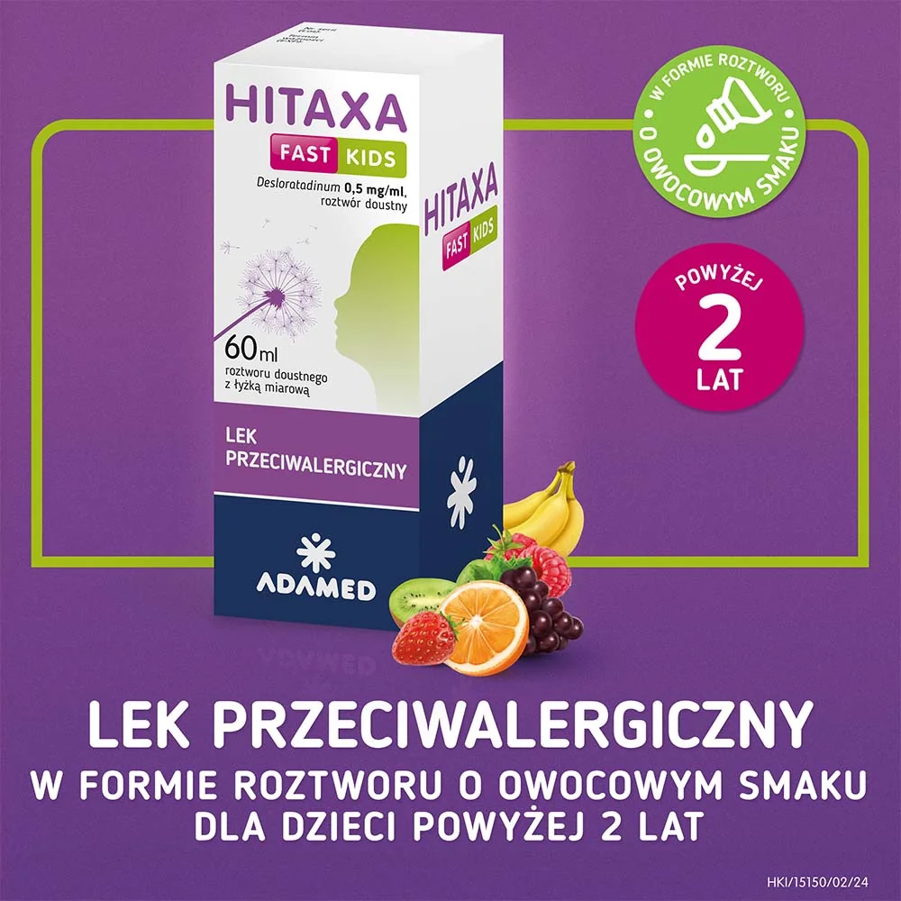 Hitaxa Fast Kids, 500mcg/ml, roztwór doustny, 60 ml 