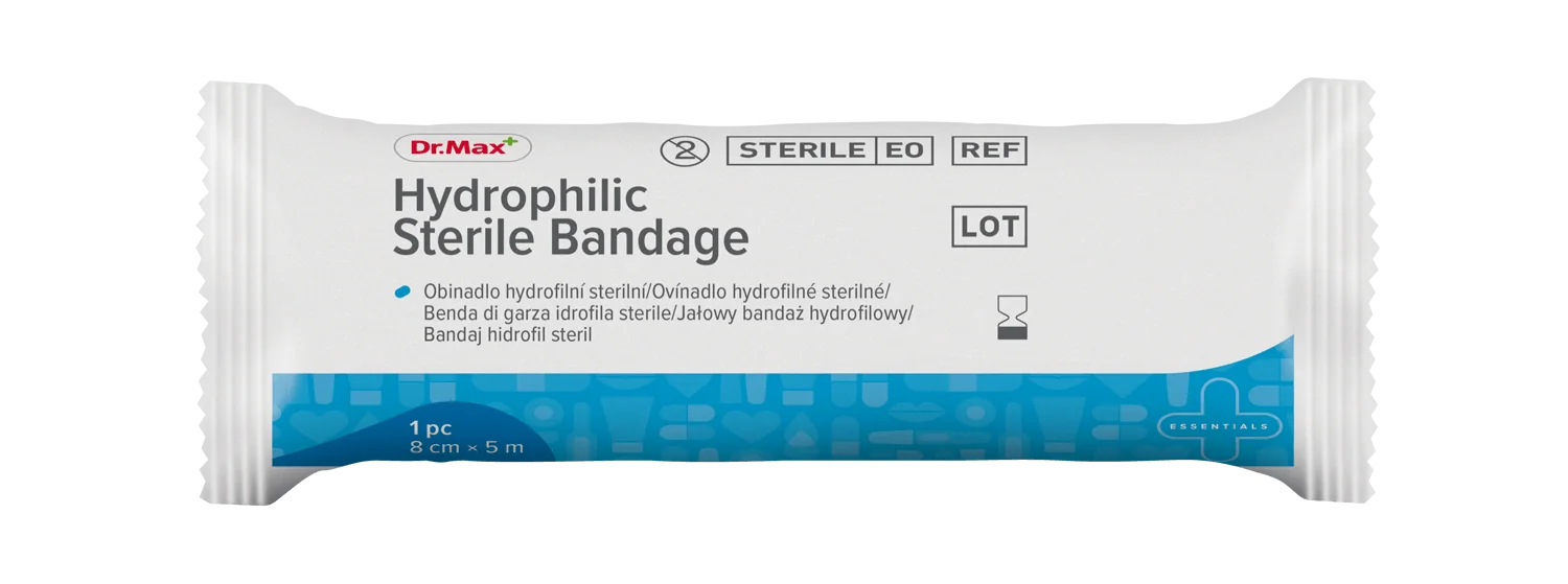 Dr.Max Hydrophylic sterile bandage 8 cm x 5 m, 1 szt.