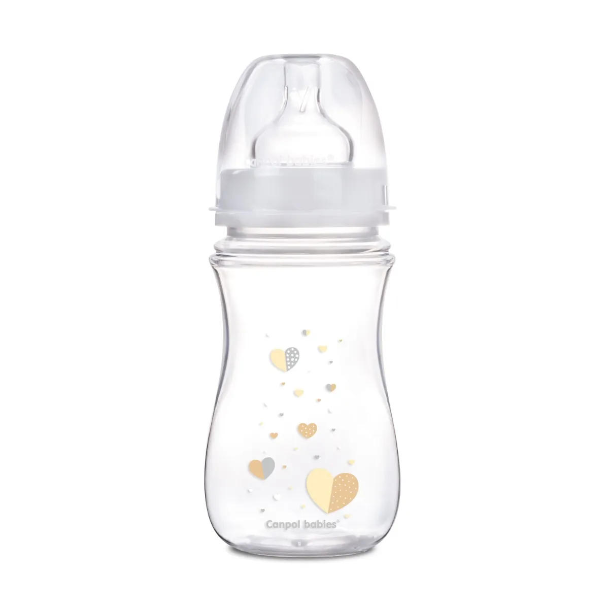 Canpol Babies, butelka szerokootworowa, antykolkowa, 3-6 miesiąca 35/217_bei, 240 ml 