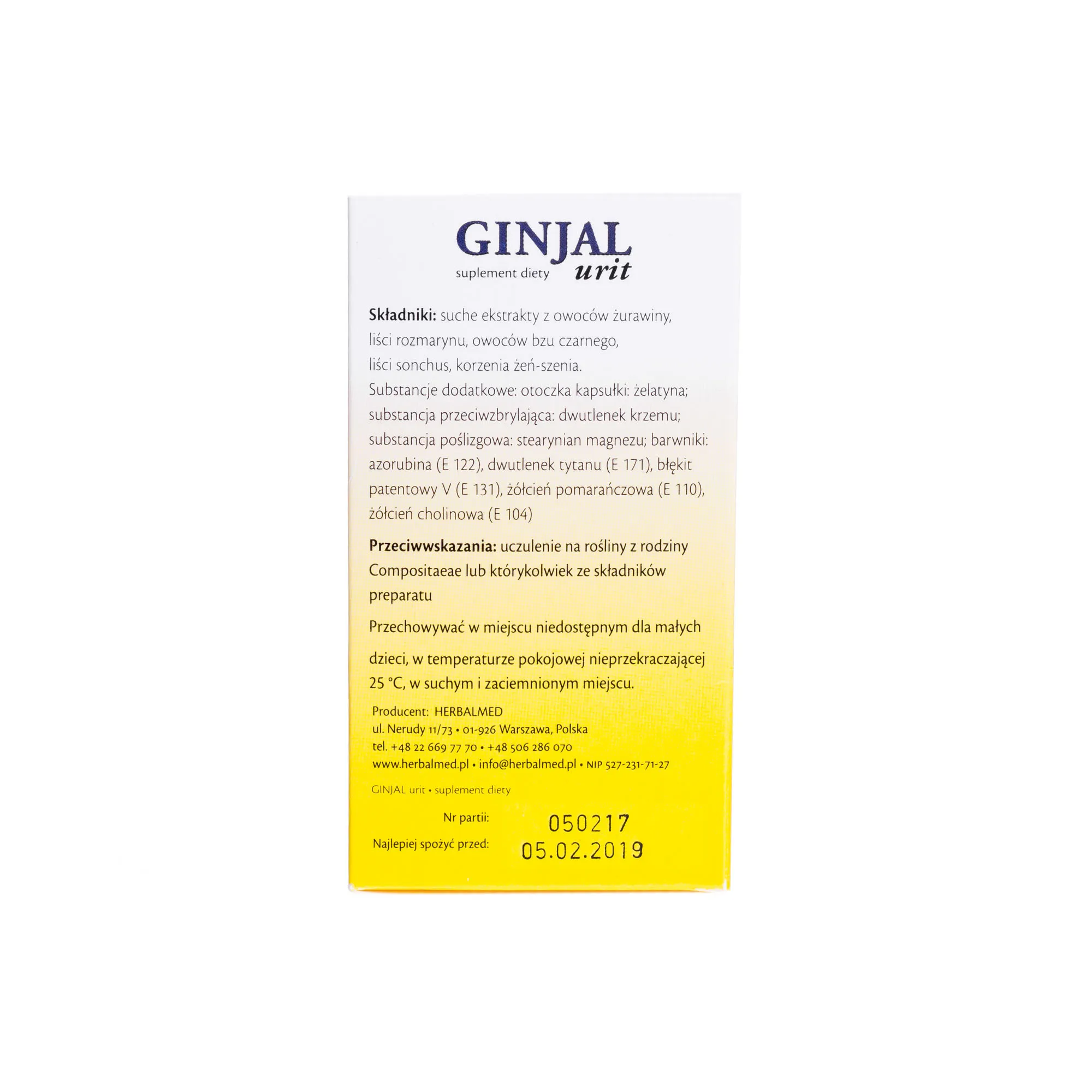 Ginjal Urit, naturalne wspomaganie układu moczowego, 60 kapsułek 