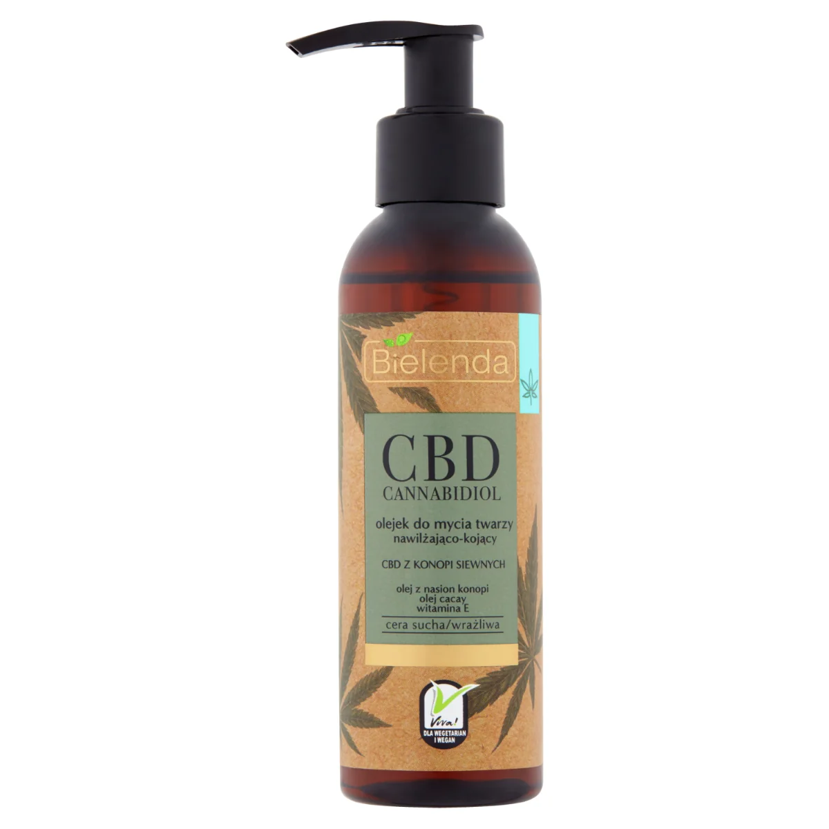 Bielenda CBD Cannabidiol, olejek do mycia twarzy, cera sucha, wrażliwa, 140 ml