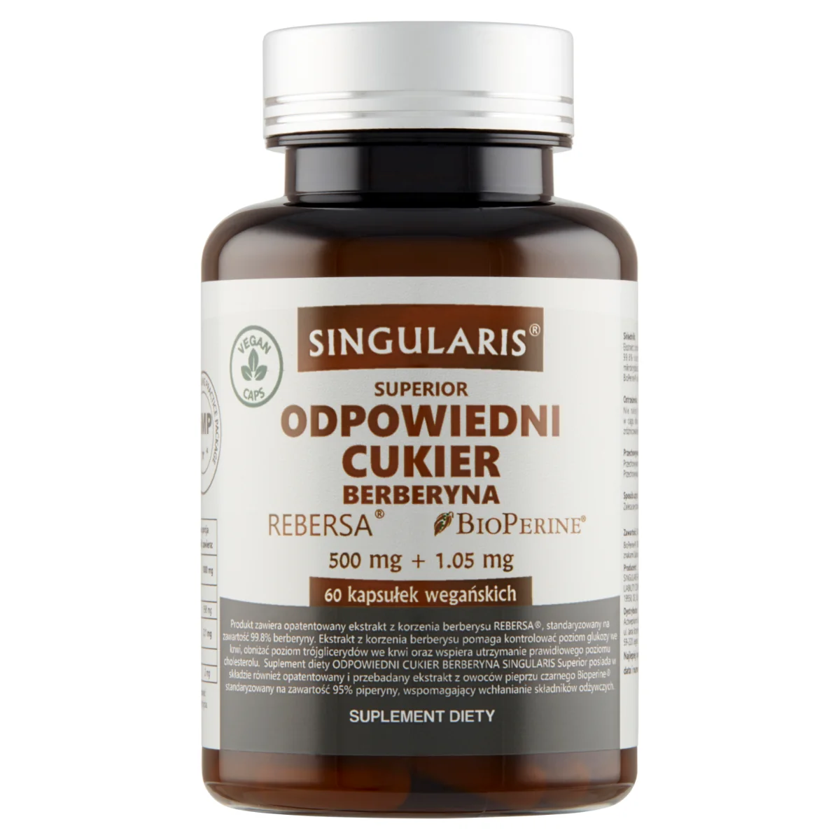 Singularis Superior Odpowiedni Cukier Berberyna 500 mg, 60 kapsułek