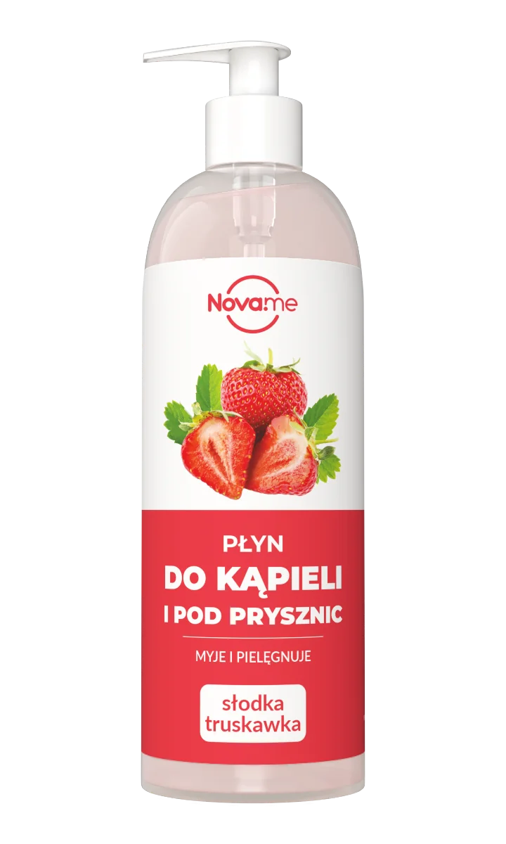 NOVAME, Słodka Truskawka, płyn do kąpieli i pod prysznic, 500 ml