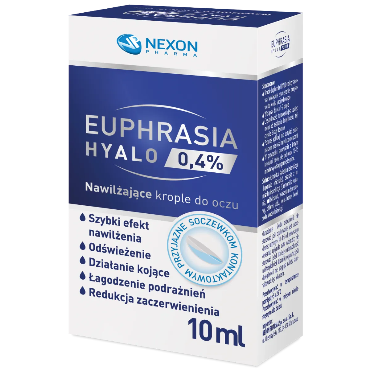 Euphrasia Hyalo 0,4% nawilżające krople do oczu, 10 ml