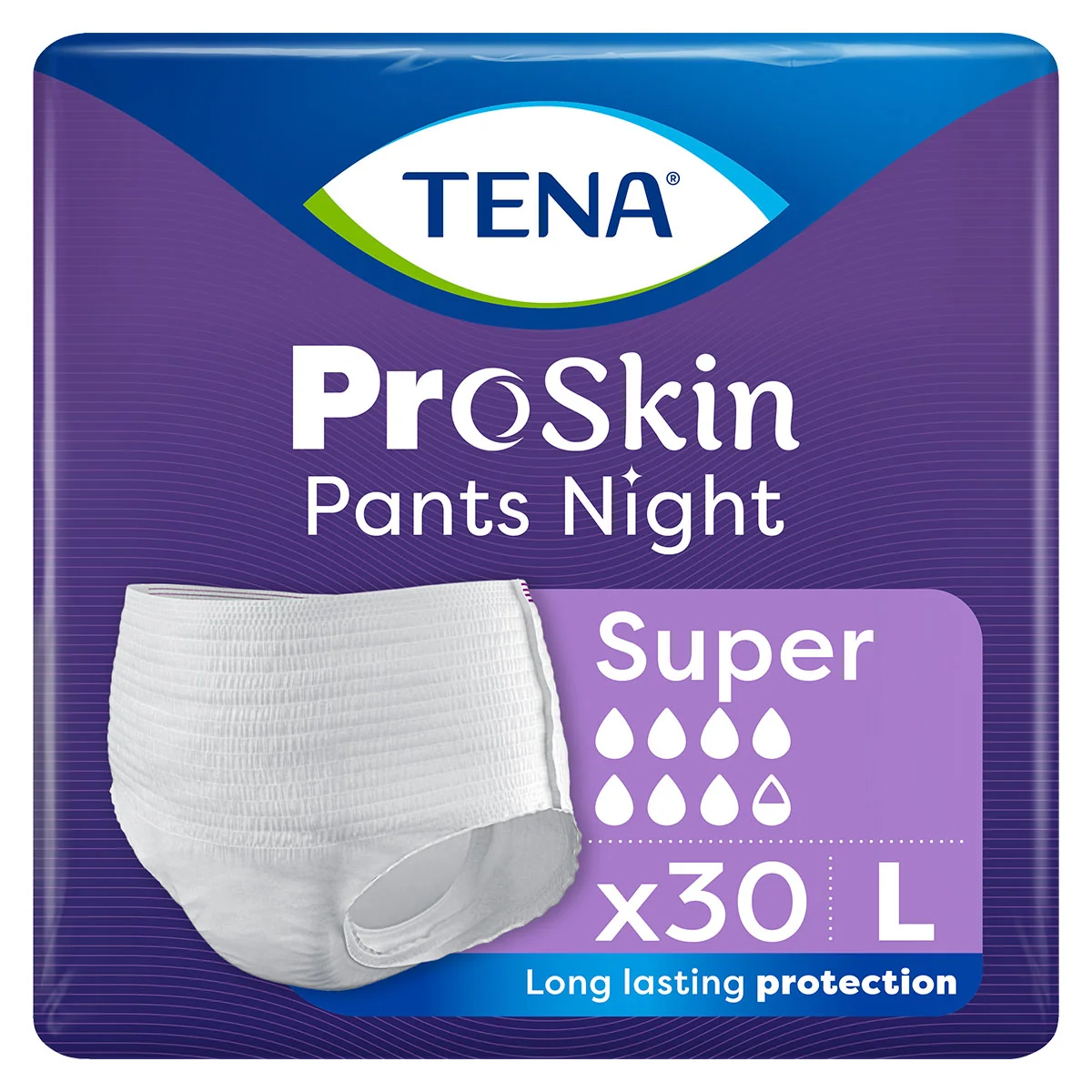 Tena Pants Proskin Super Night, majtki chłonne, rozmiar L, 100-135 cm, 30 sztuk