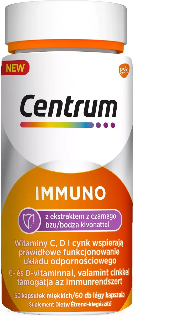 Centrum Immuno z ekstraktem z czarnego bzu, 60 kapsułek