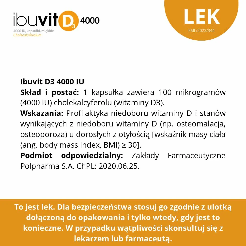 Ibuvit D3 4000 IU 90 kapsułek