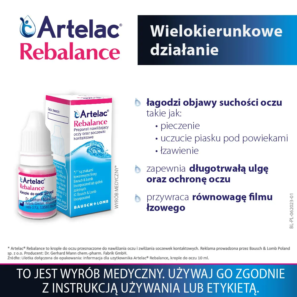 Artelac Rebalance, krople do oczu, 10 ml 