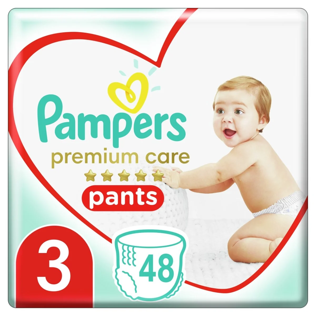 Pampers Premium Care Pants, pieluchomajtki, rozmiar 3, 6-11 kg, 48 sztuk