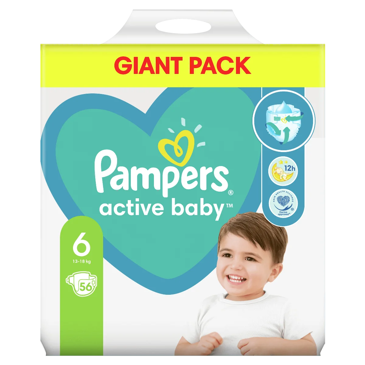 Pampers Active Baby, pieluchy rozmiar 6, 13-18 kg, 56 sztuk