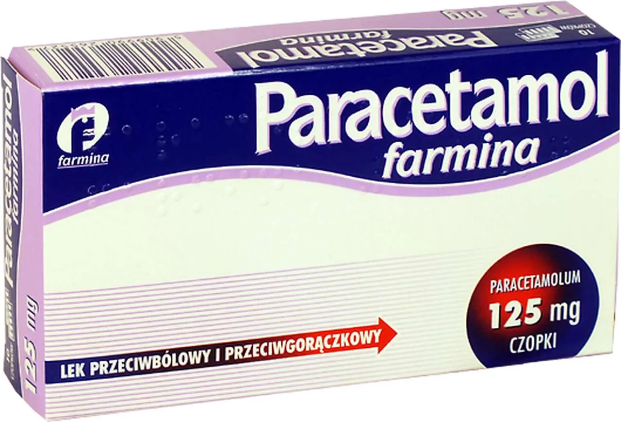 Paracetamol Farmina, 125 mg, 10 czopków