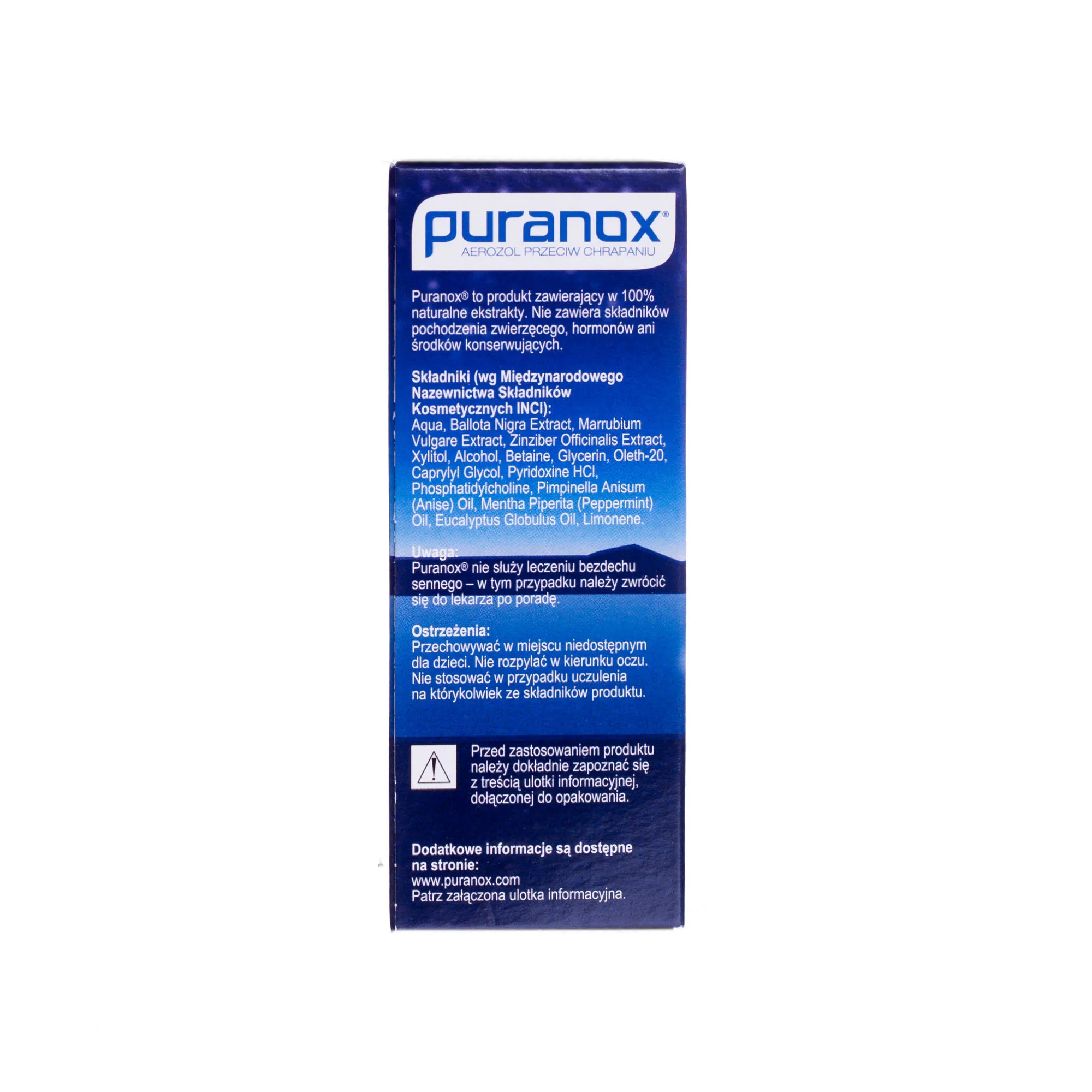 Puranox, aerozol do gardła przeciw chrapaniu, 40 ml 