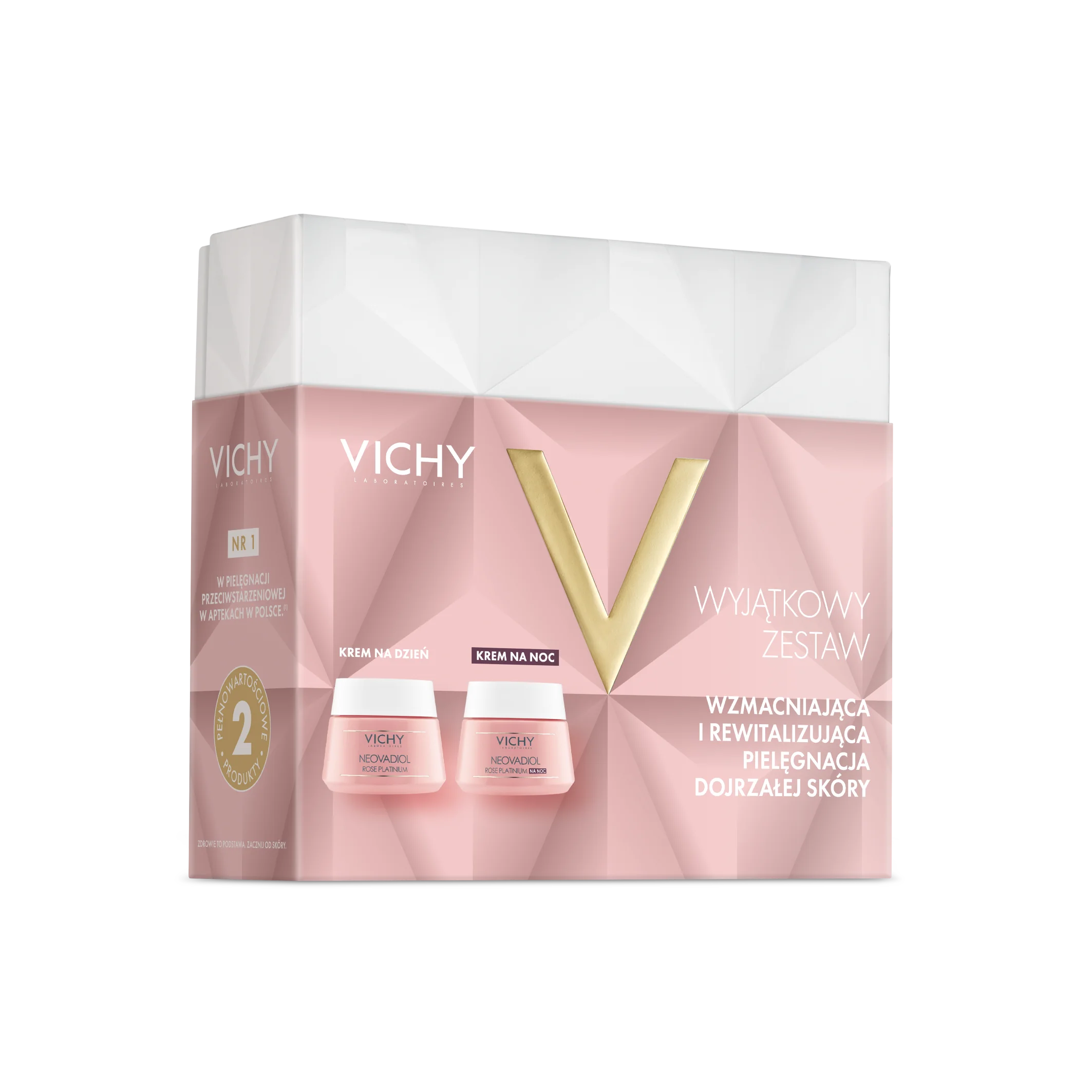 Vichy Neovadiol Rose Platinium zestaw prezentowy wzmacniający i rewitalizujący krem na dzień, 50 ml + wzmacniający i regenerujący krem na noc, 50 ml