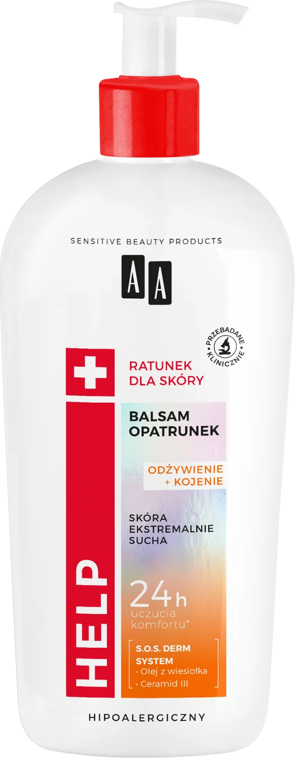 AA HELP Natural, balsam opatrunek do ciała do skóry ekstremalnie suchej, 400 ml