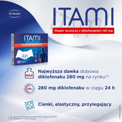 Itami 140 mg plaster leczniczy, 10 szt.