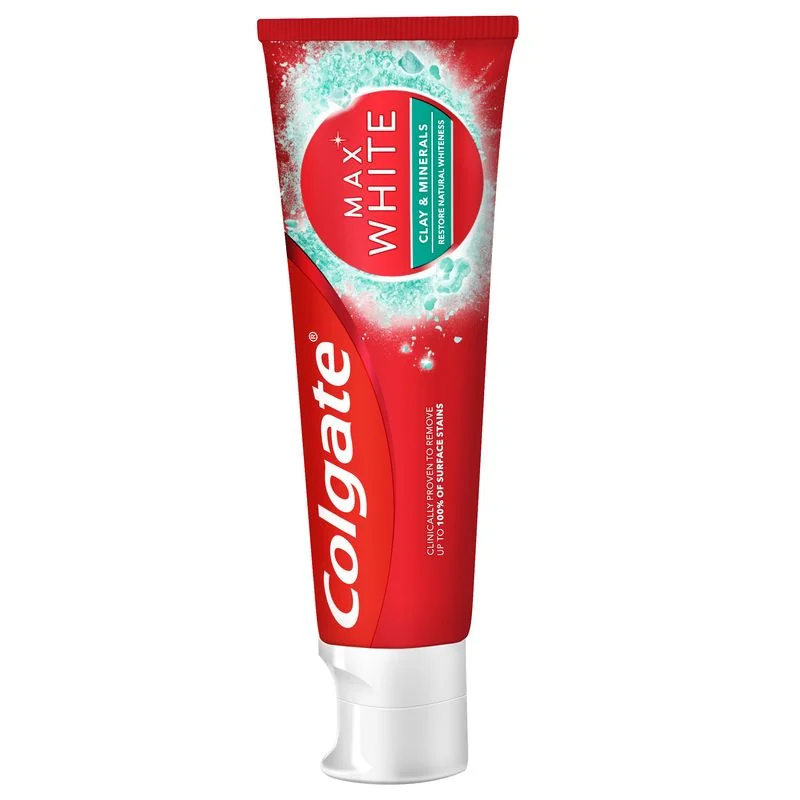 Colgate Max White Clay & Minerals, wybielająca pasta do zębów, 75 ml