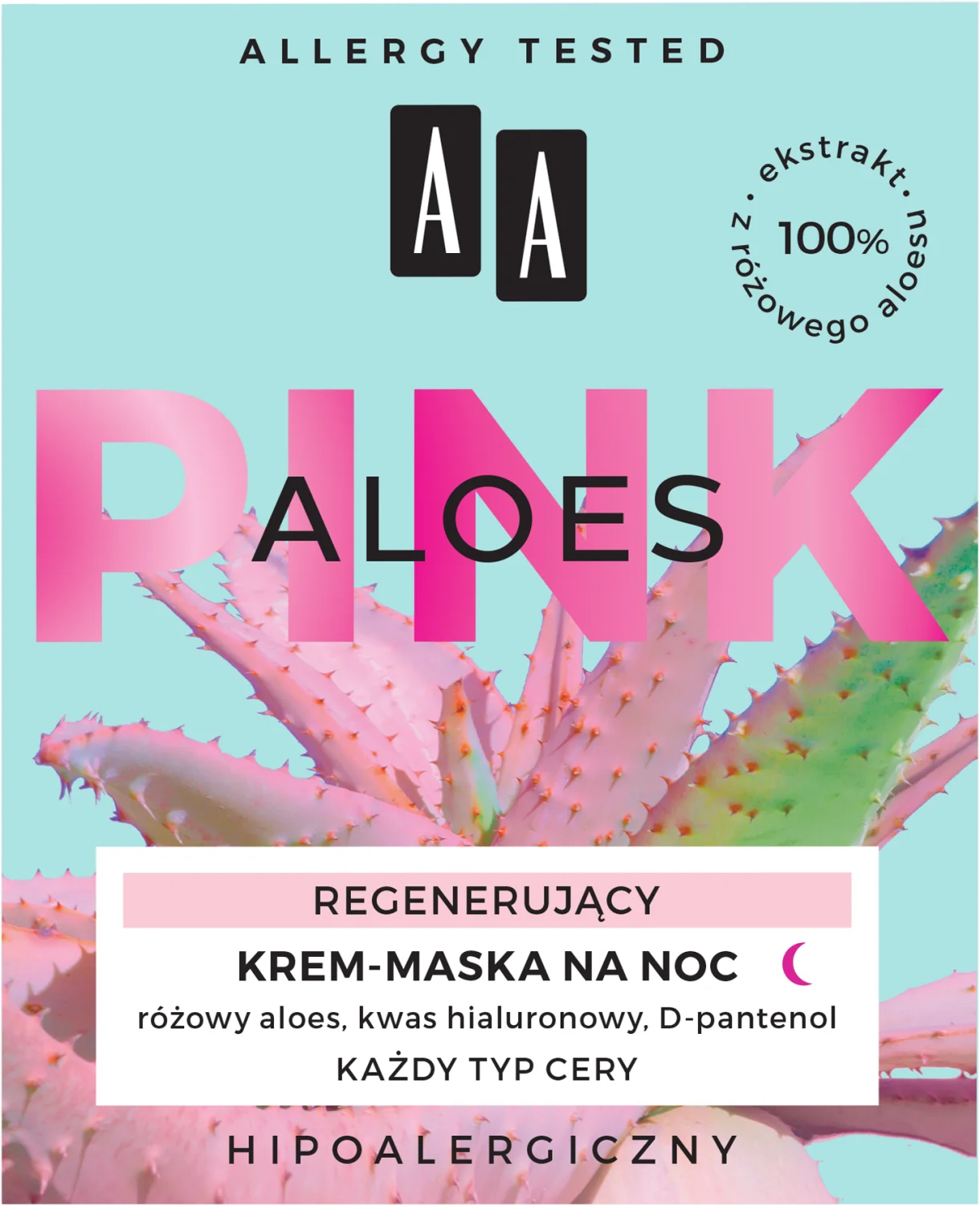 AA ALOES PINK, Regemerujący krem-maska na noc, 50 ml