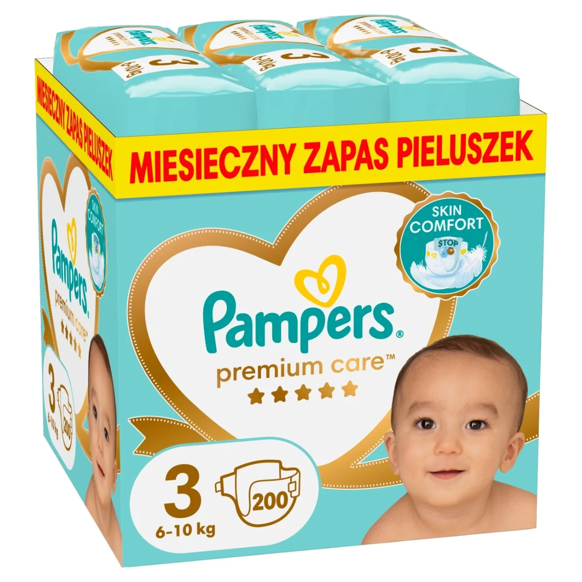 Pampers Premium Care, pieluchy jednorazowe rozmiar 3 6-10 kg, 200 szt.