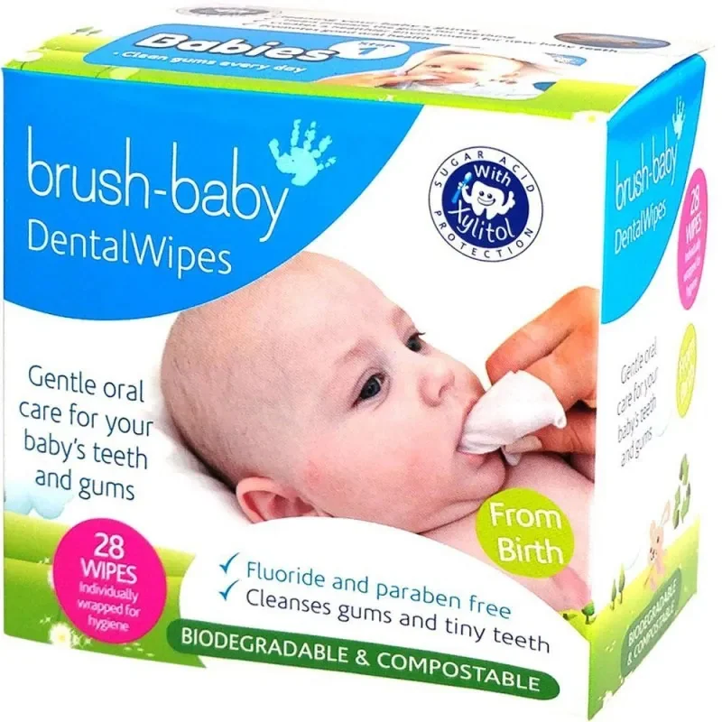 Dental Wipes, chusteczki do higieny zębów i dziąseł, 0-16 miesięcy, 28 sztuk