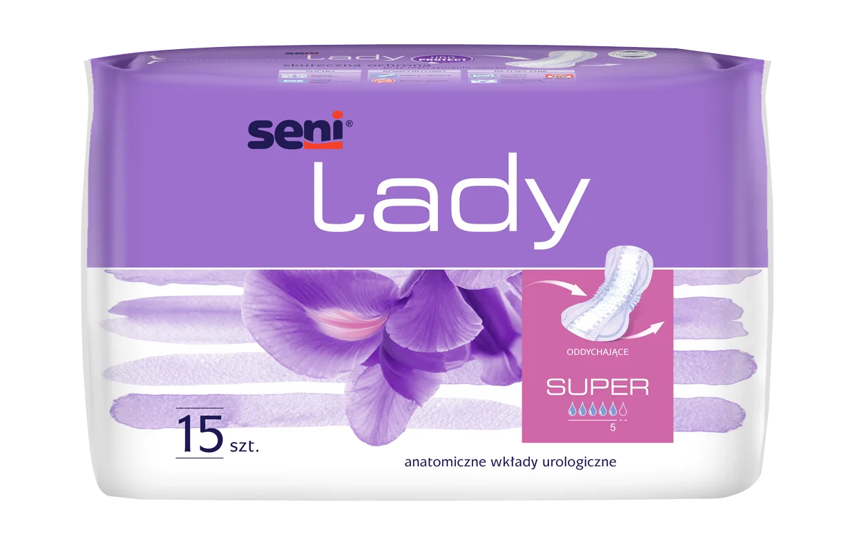 Seni Lady Super, anatomiczne wkłady urologiczne, 15 sztuk