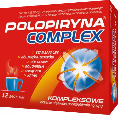 Polopiryna Complex, 500 mg+15,58 mg+2 mg, 12 saszetek