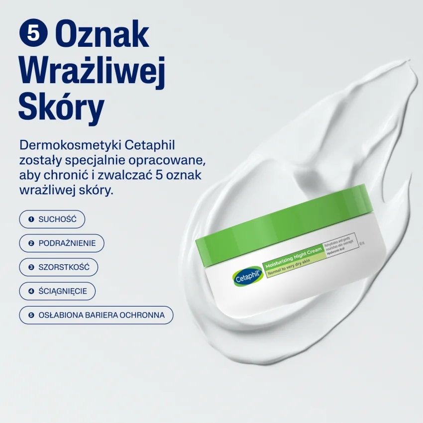 Cetaphil Krem nawilżający na noc z kwasem hialuronowym, 48 ml