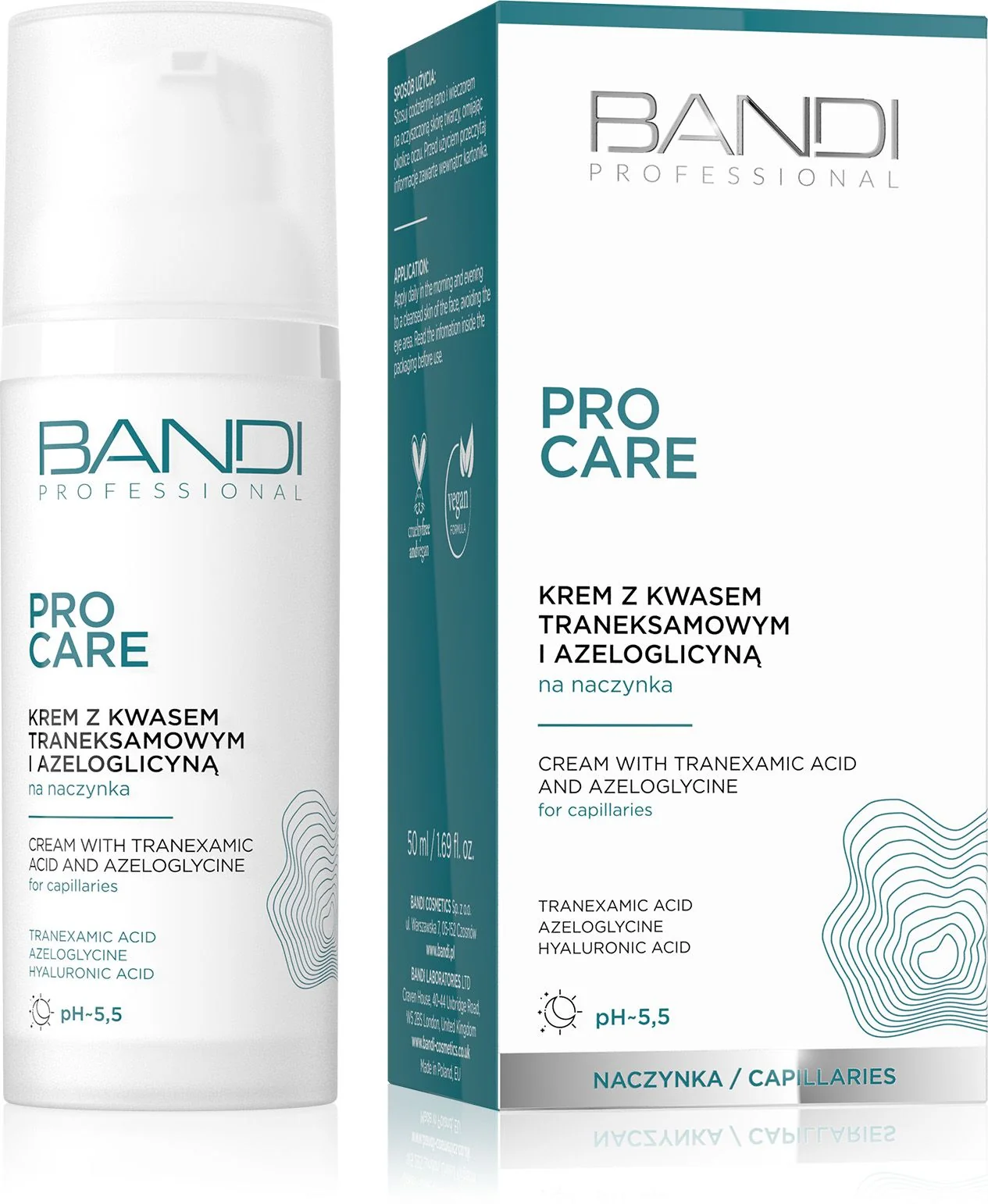 Bandi Pro Care, krem do twarzy z kwasem traneksamowym i azeloglicyną, 50 ml