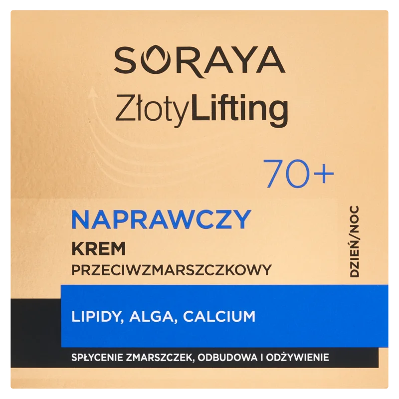 Soraya Złoty Lifting, naprawczy krem przeciwzmarszczkowy 70+, 50 ml