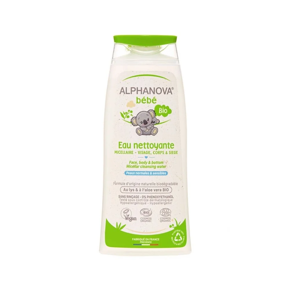 ALPHANOVA bébé, naturalna woda micelarna do mycia skóry atopowej, 200 ml