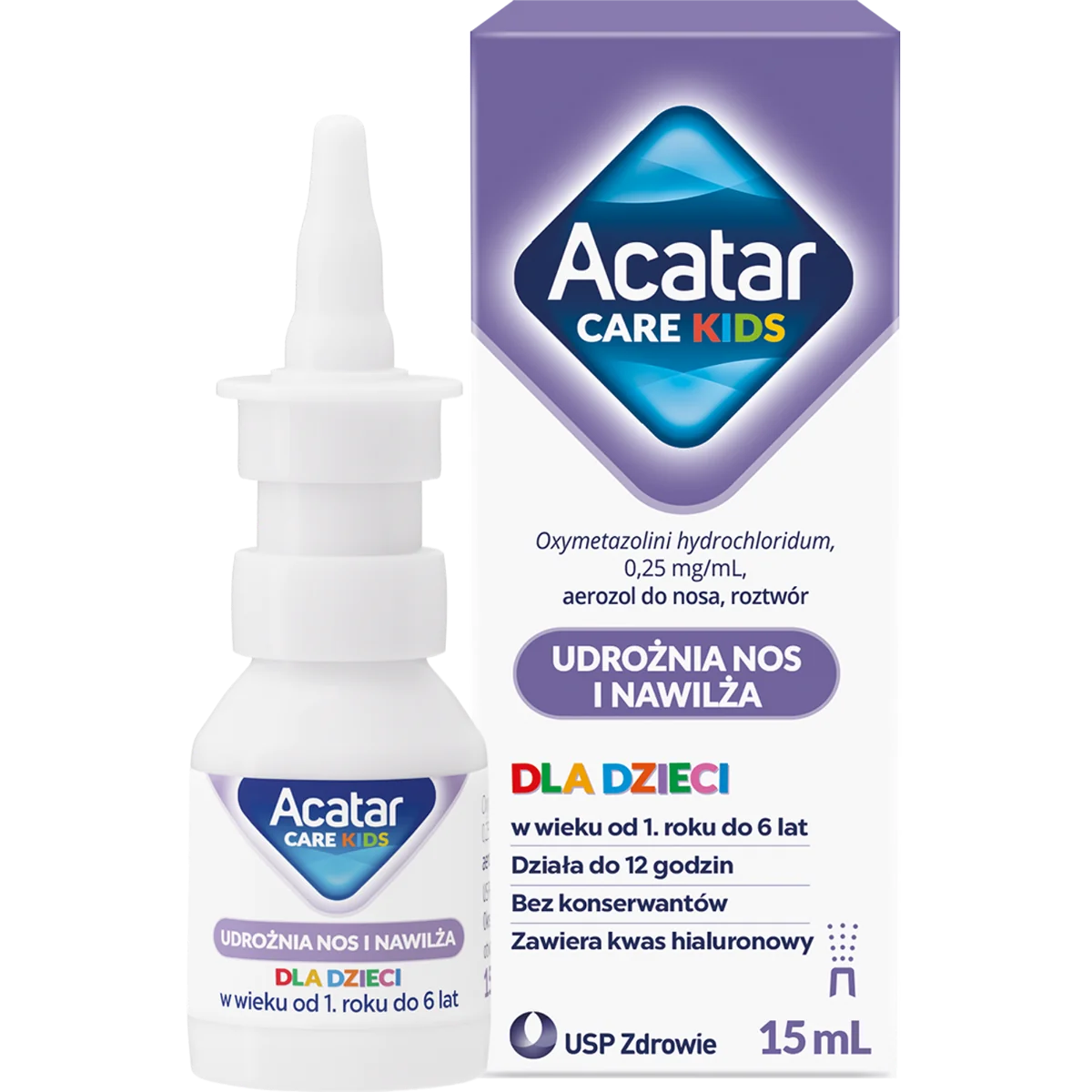 Acatar Care Kids, 0,25 mg/ml, aerozol do nosa, roztwór, 15 ml